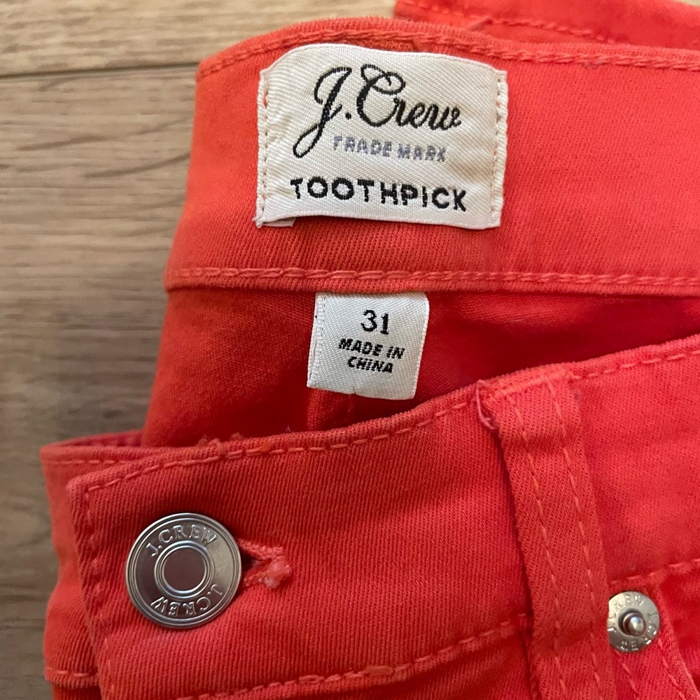 J.crew Bright Cerise Toothpick Jeans size 31 - Picture 3 of 7